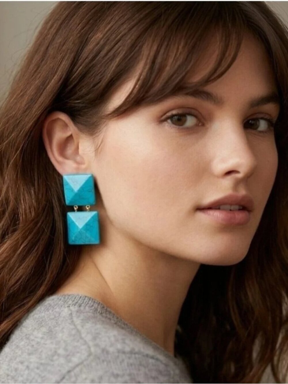 Tuckernuck Jewelry Finnegan Drop Earrings in Turquoise One Size New Womens